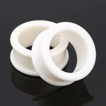 A Pair of Flexible Silicone Double Flared Ear Gauge Tunnel Plug